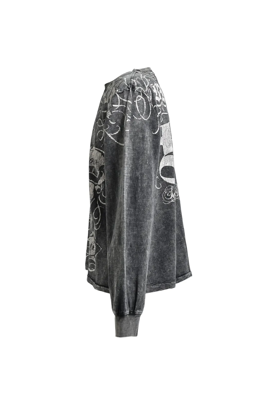 Skull Wash Ls Tee / Black