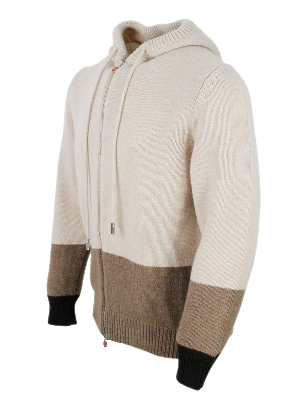 Kiton Zip-Up Hooded Cardigan