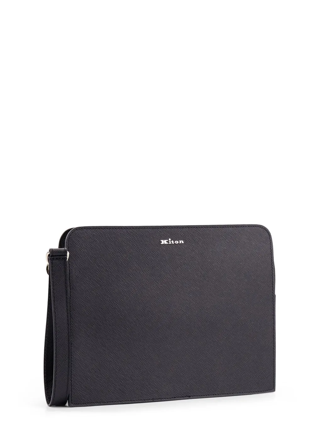 Kiton Logo Plaque Zipped Clutch Bag