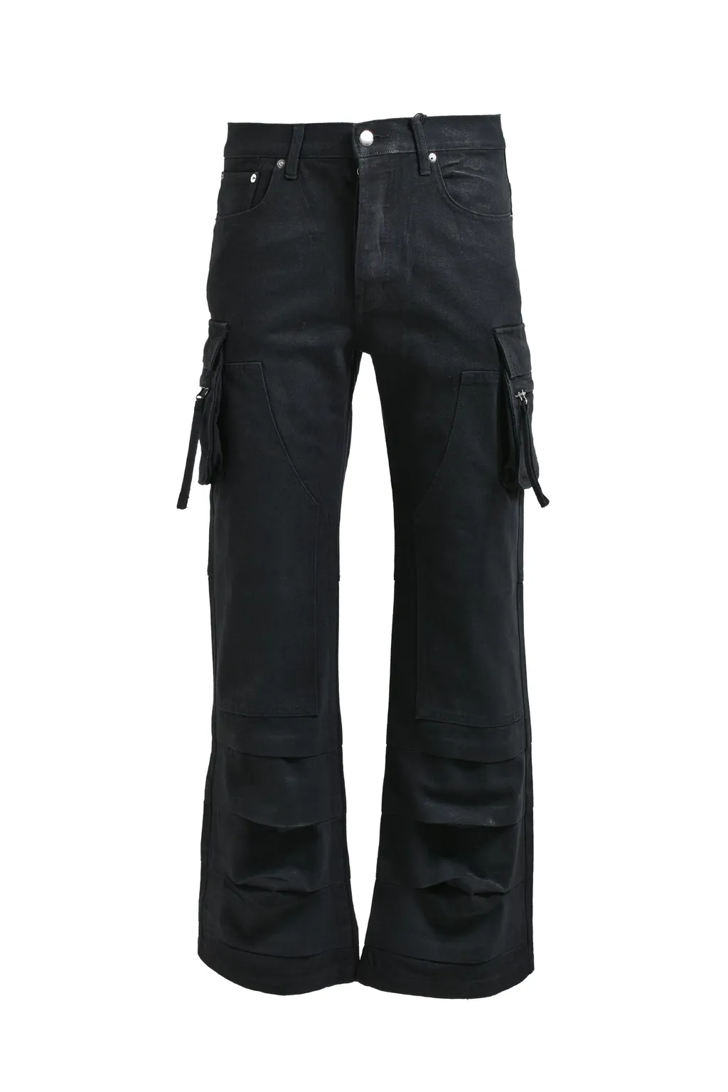 Coating Double Knee Flare Denim / Blk