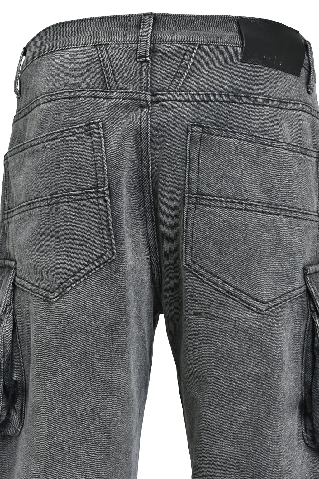 Bleach Double Knee Flare Denim / Blk