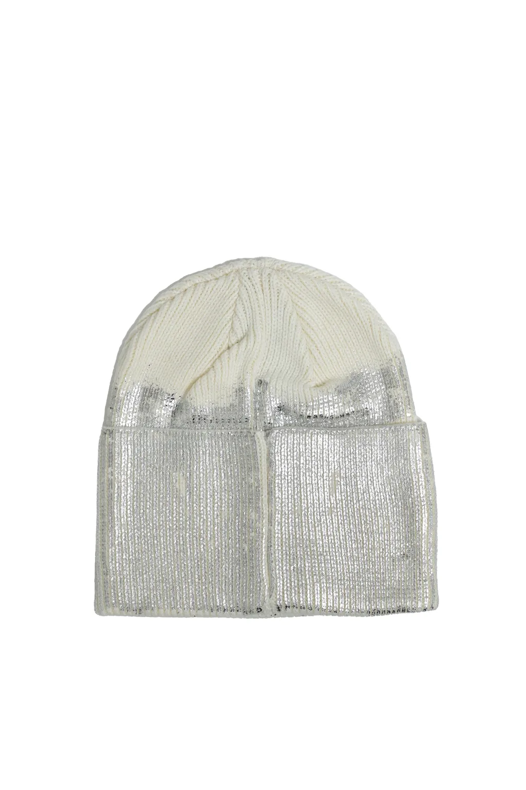 Foil Print Knit Cap / Wht