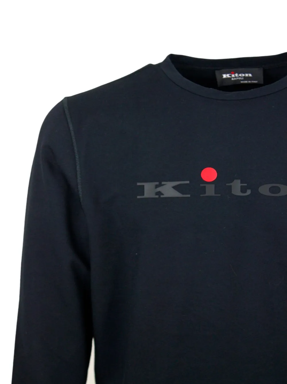 Kiton Logo Detailed Crewneck Sweatshirt