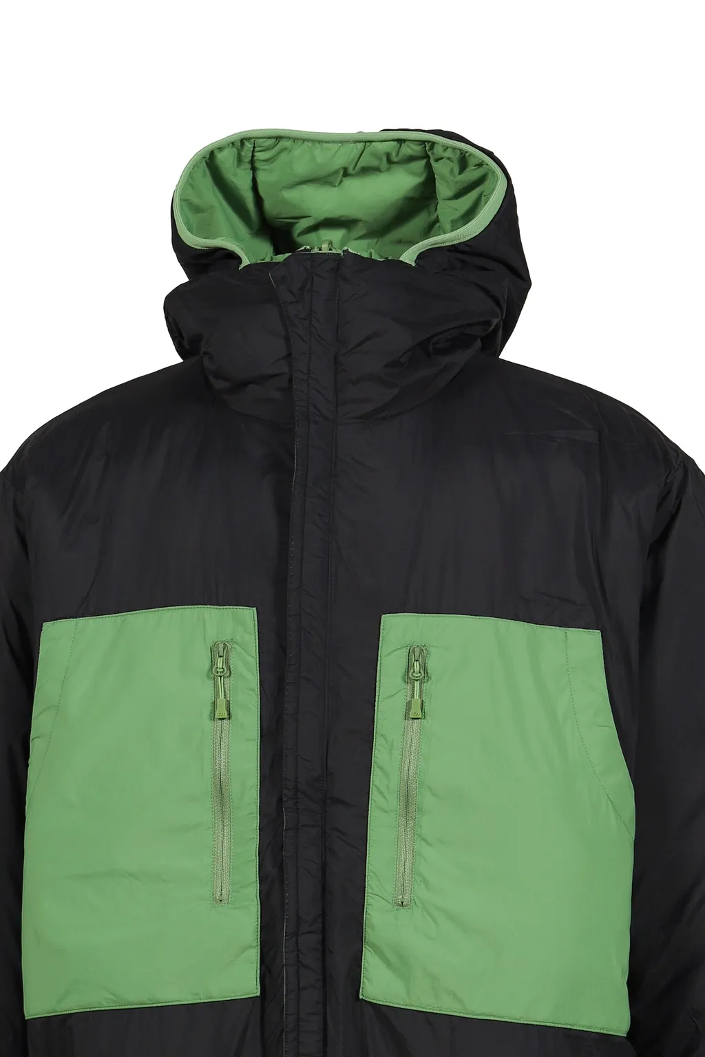 Tech Reversible Climbers Puff Jacket / Grn Blk