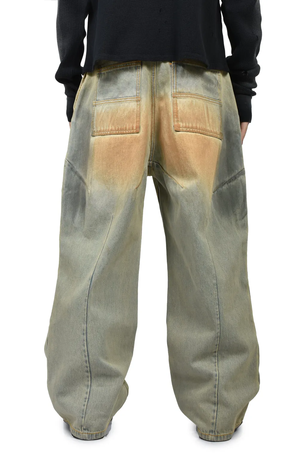 Front Zip Baggy Denim V2 / Dirty Washed Blu