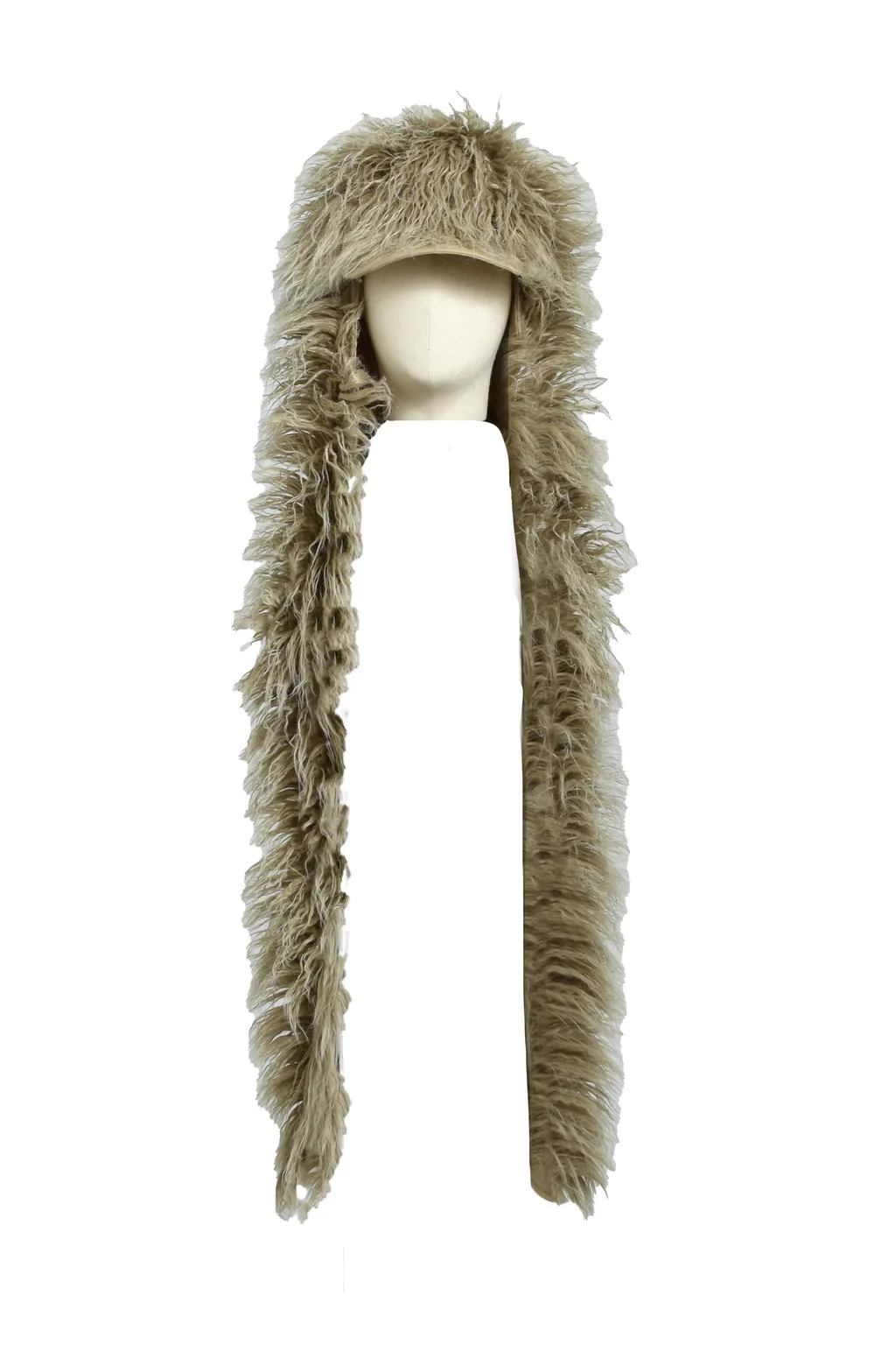 Hairy Fur Scarf Cap / Bei