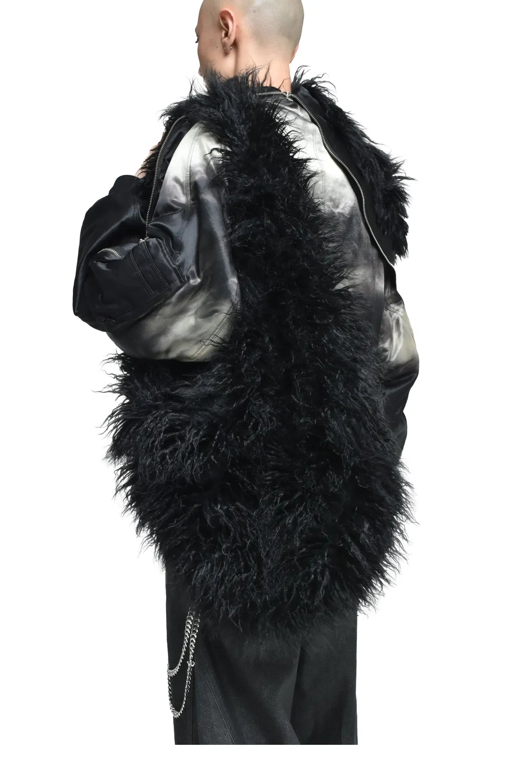 Hairy Fur Shoulder Bag / Black