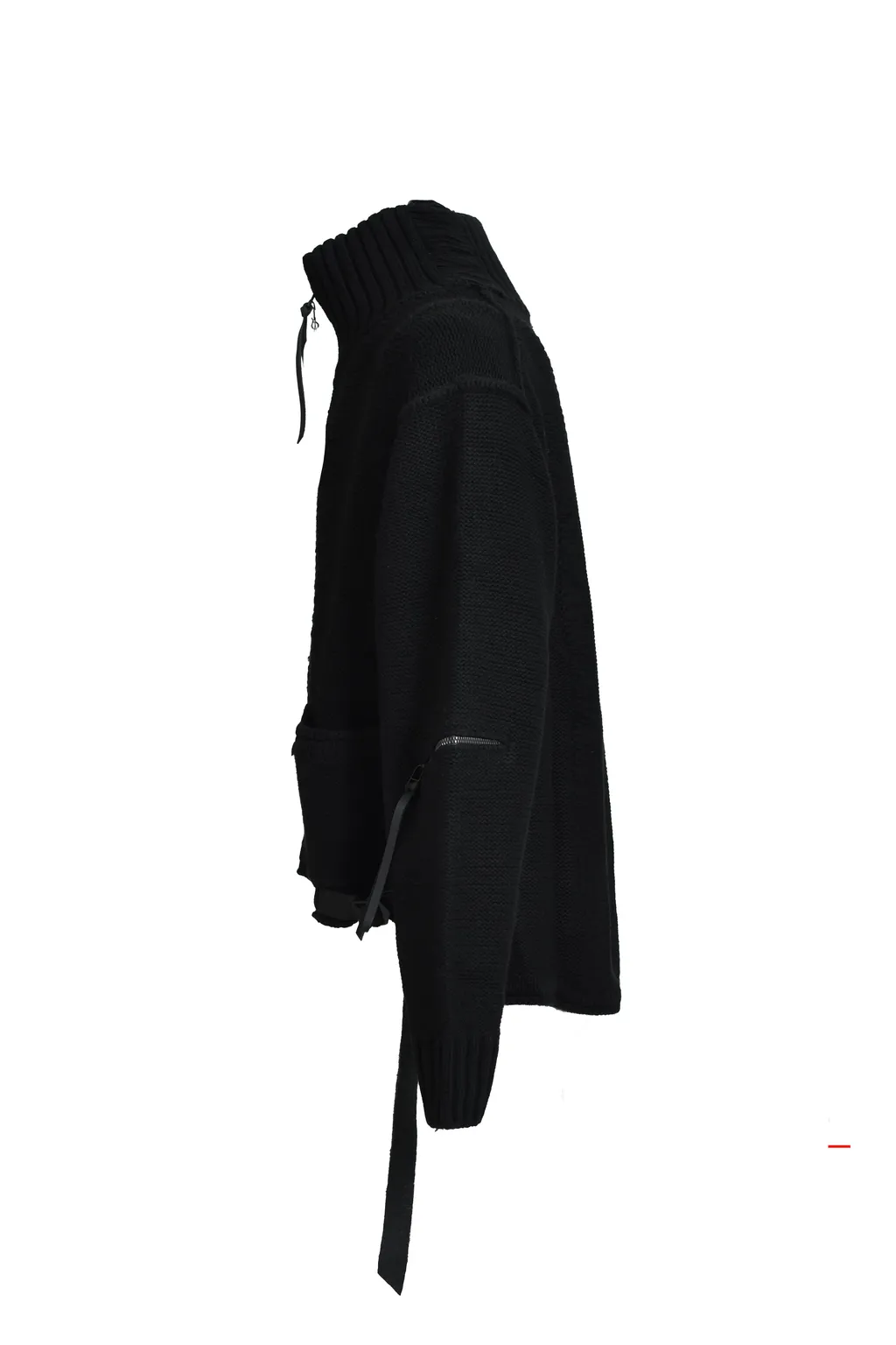 Damage Stripe Knit Cropped Jacket / Blk