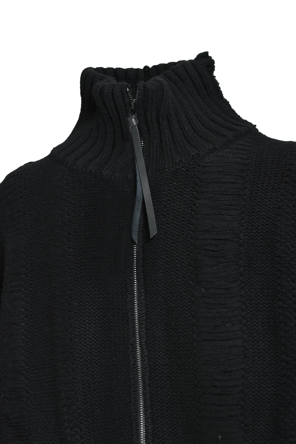 Damage Stripe Knit Cropped Jacket / Blk