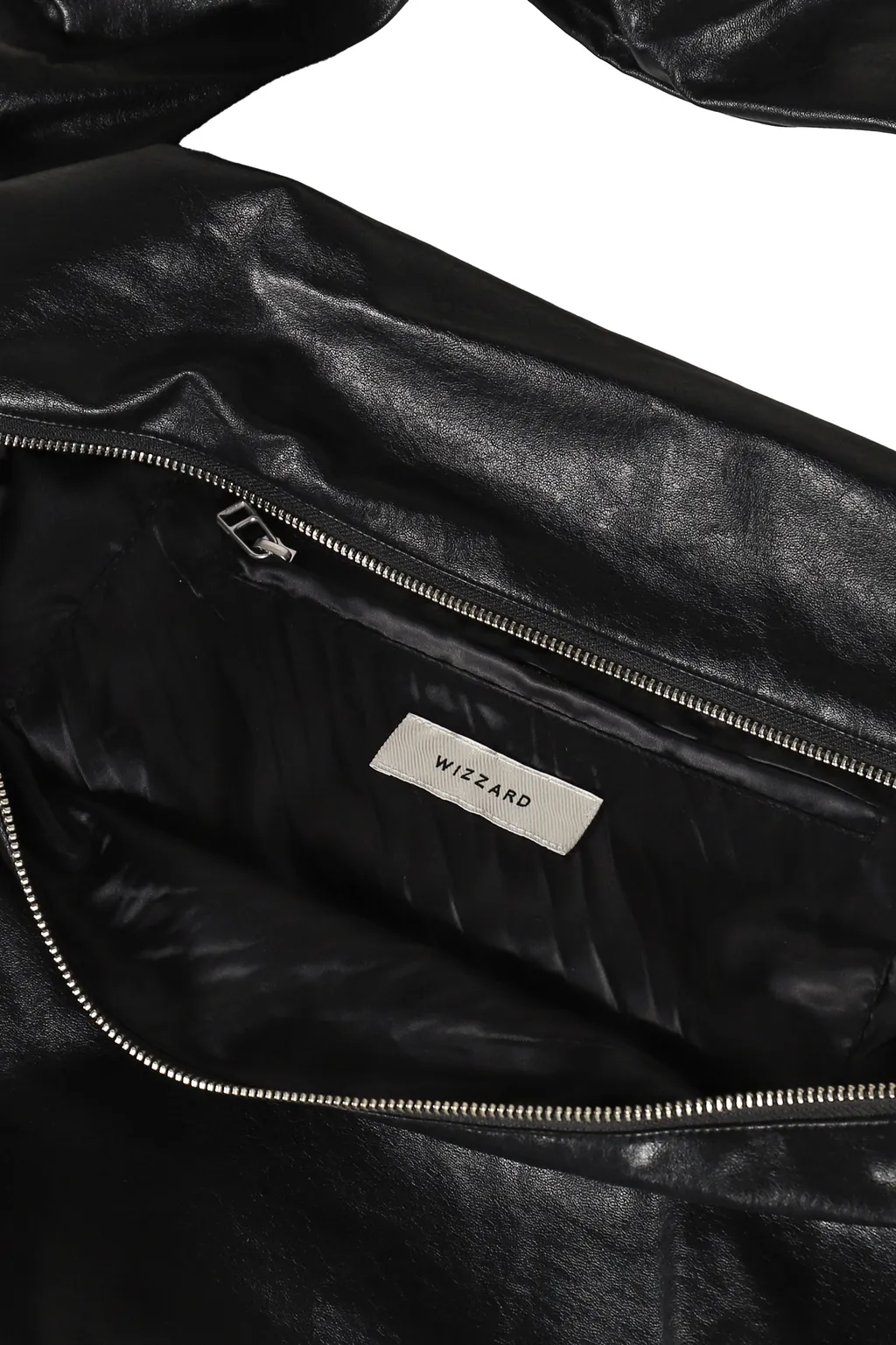 Faux Leather Wave Bag / Black