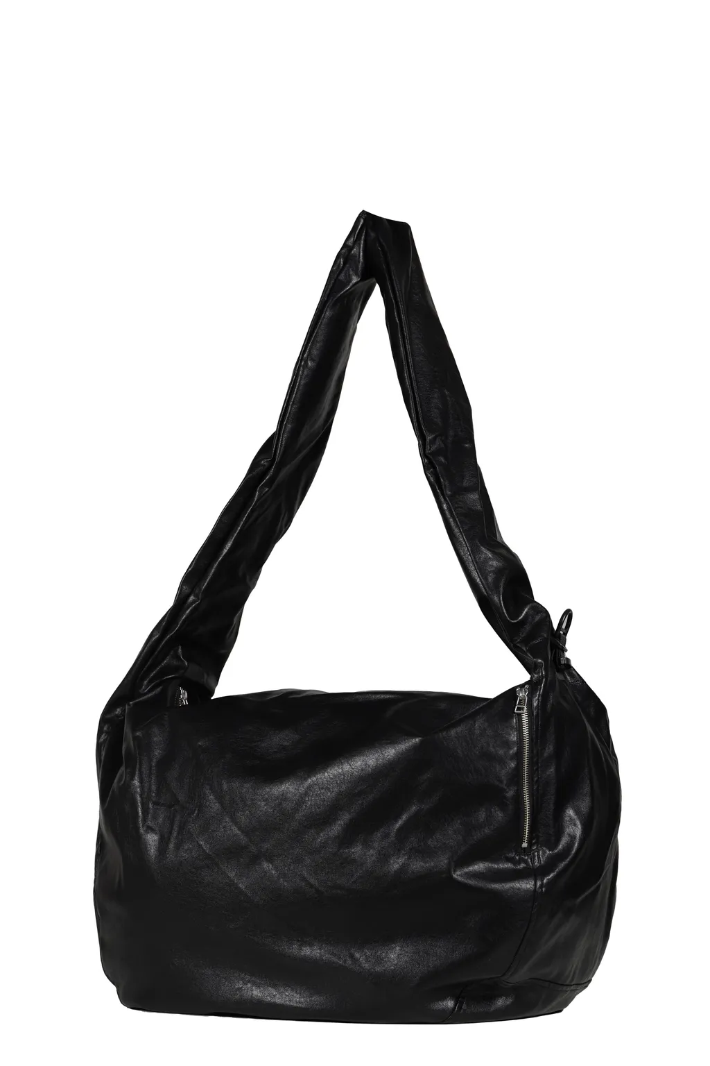 Faux Leather Wave Bag / Black