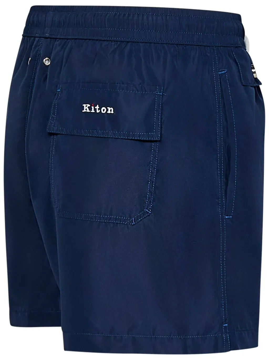 Kiton Logo-Embroidered Drawstring Swim Shorts