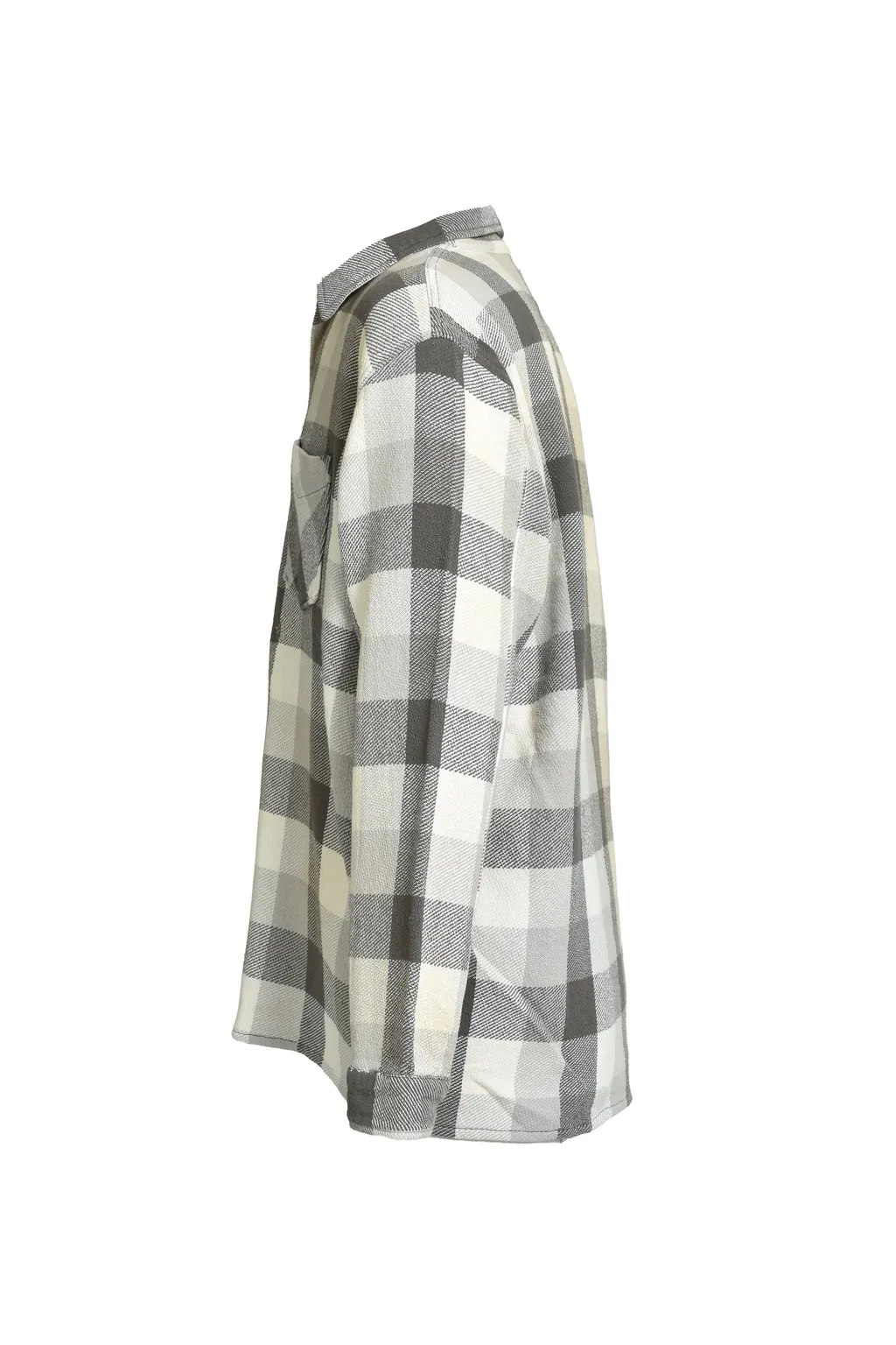 Damaged And Stained Flannel Shirt / Aged Gry×Wht