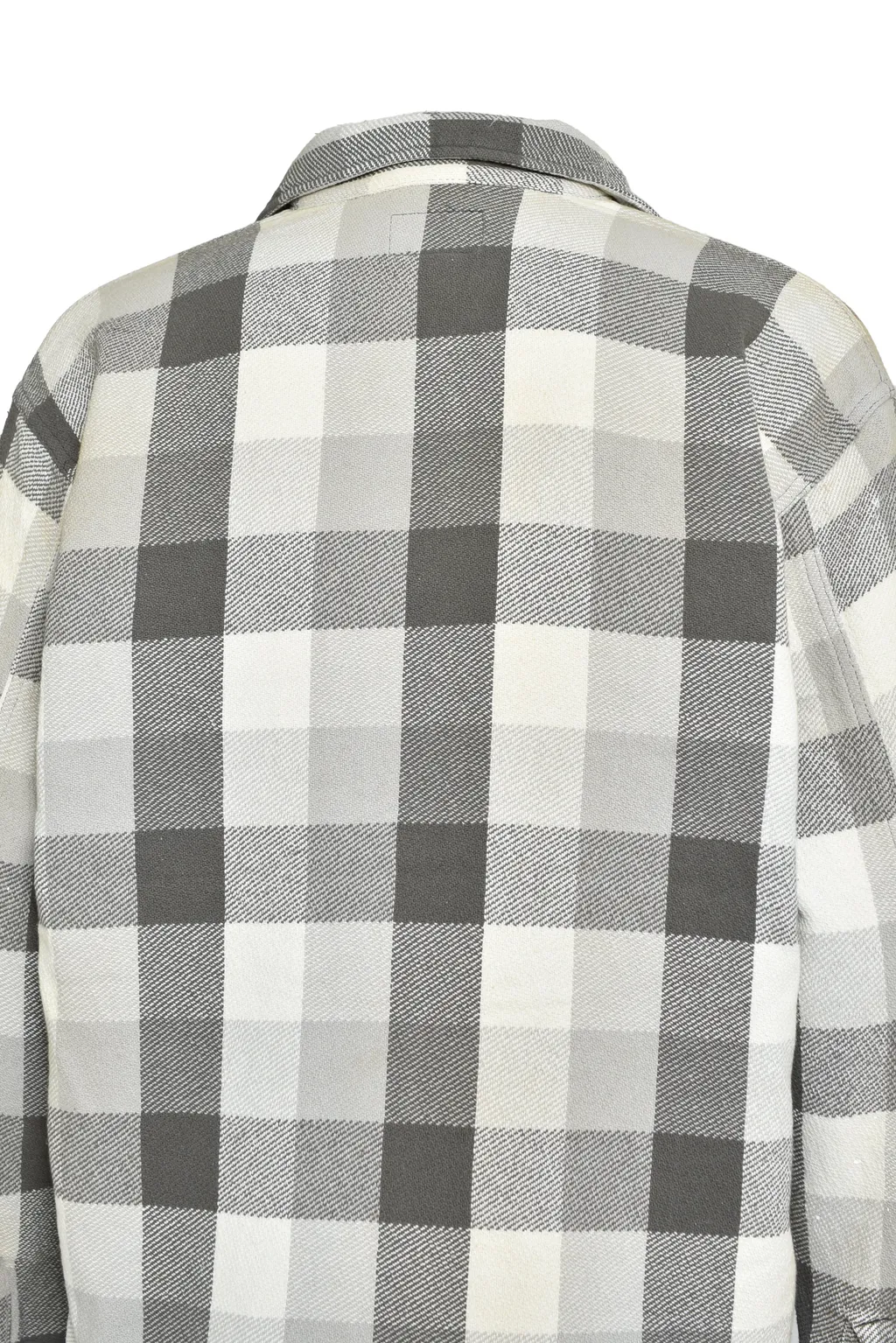 Damaged And Stained Flannel Shirt / Aged Gry×Wht