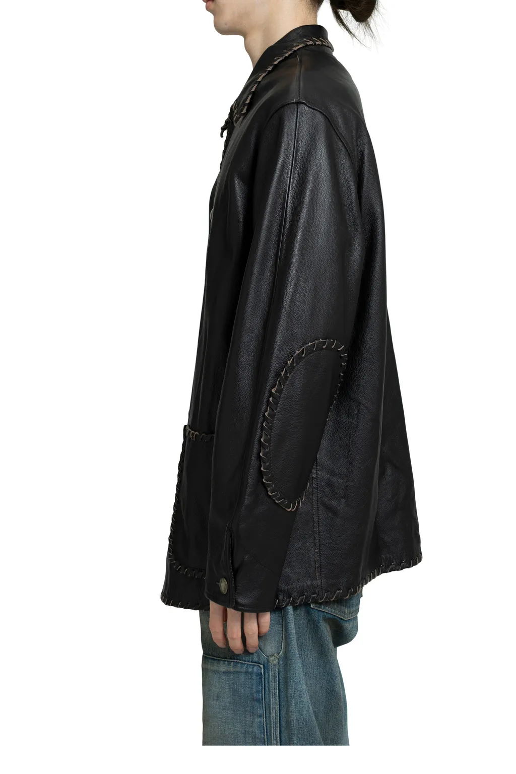 Braided Leather Coverall / Blk