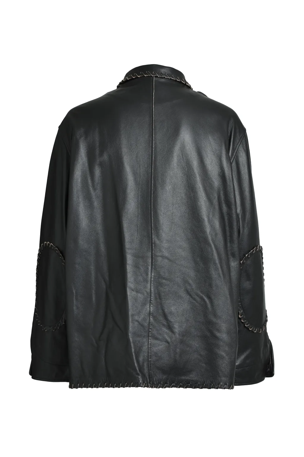 Braided Leather Coverall / Blk