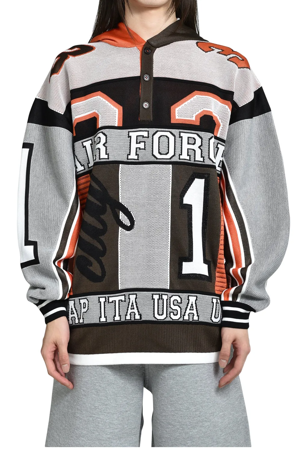 Air Force Hoodie / Gry Brw