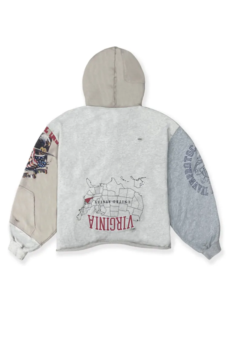 Upside Down Zip Hoodie / Multi Ivo