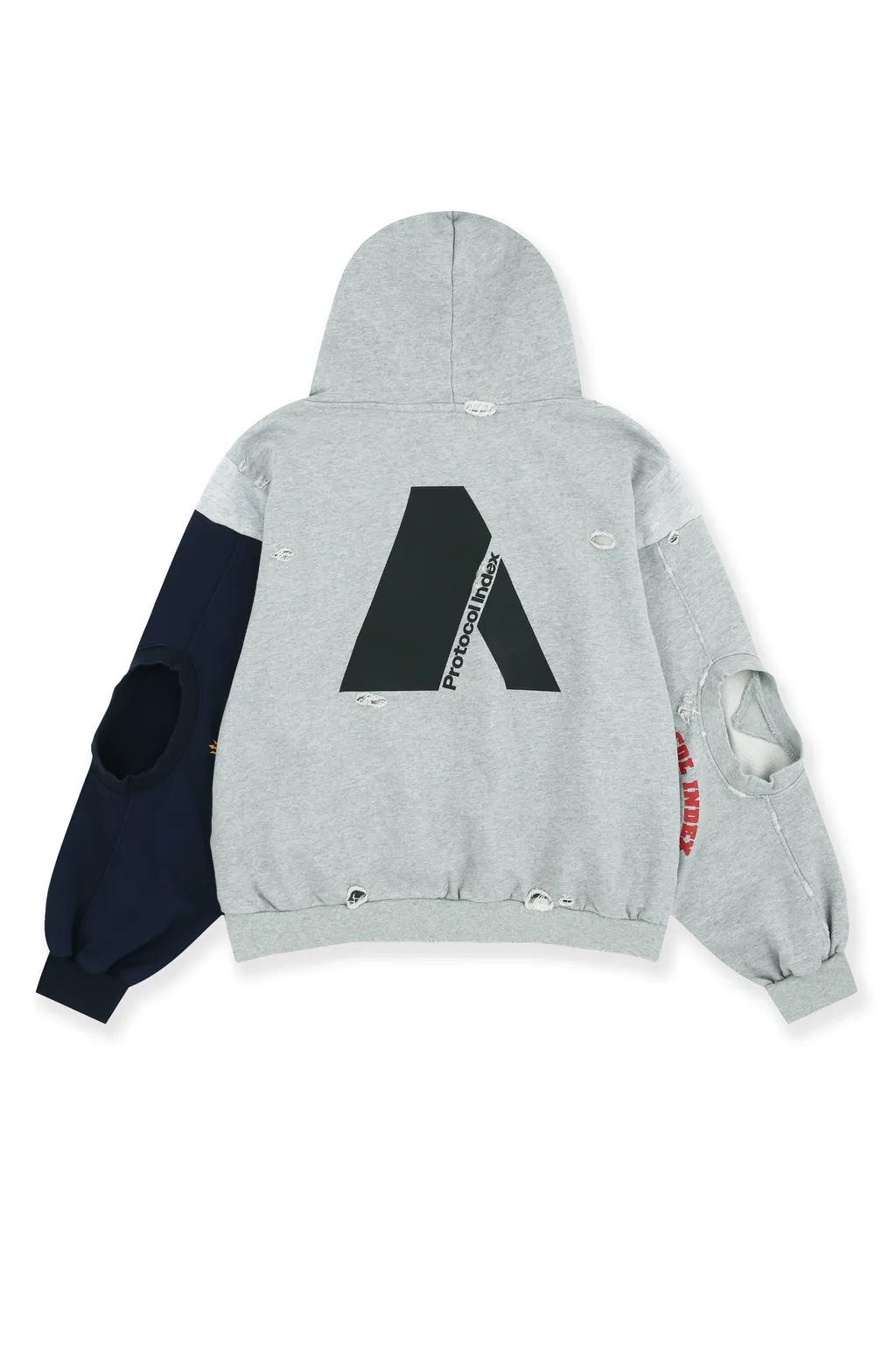 Reconstructed Sweatshirts Zip Hoodie / Melange Gry