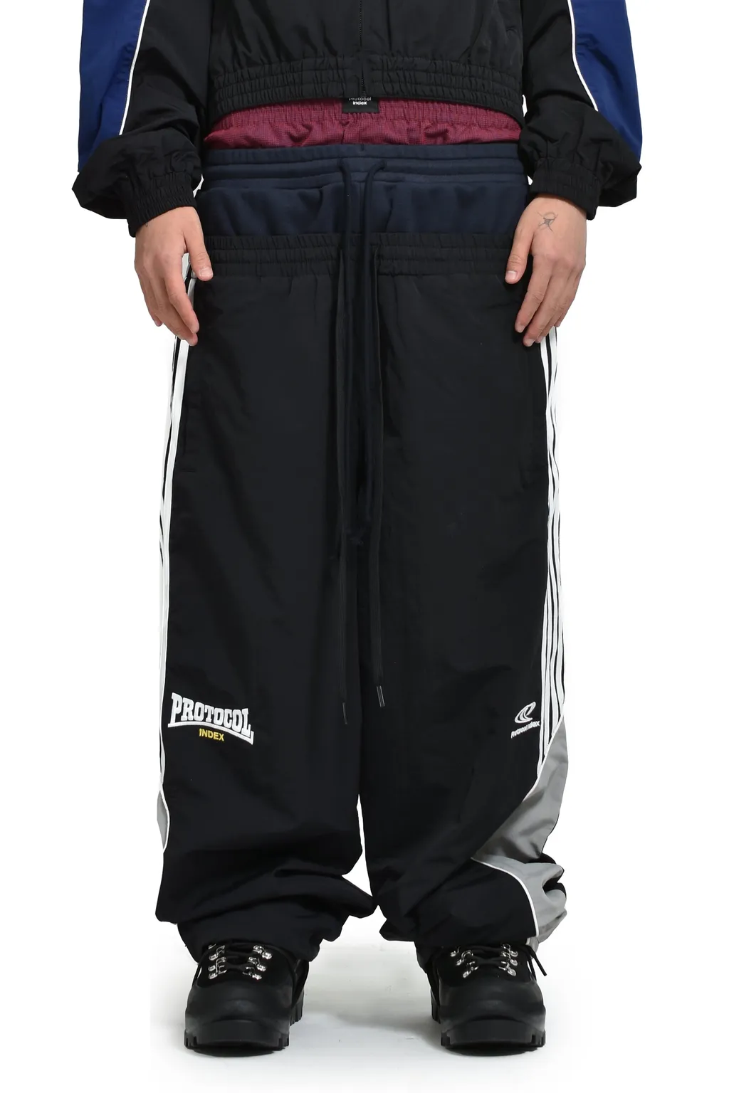 3 Layered Track Pants / Black