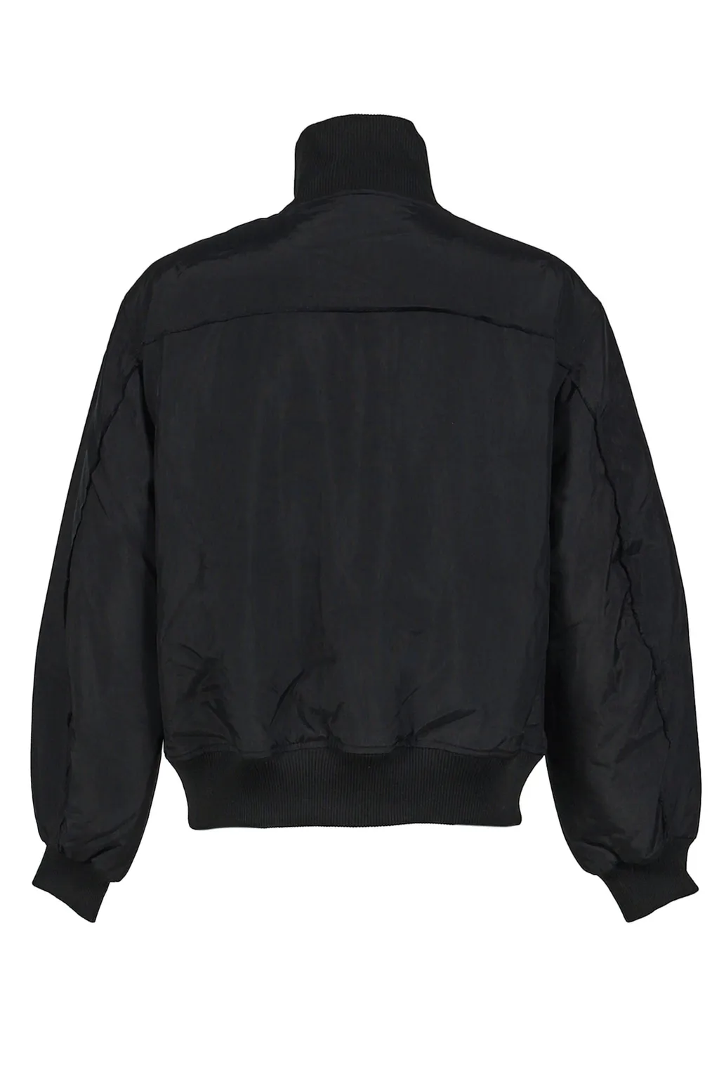 High Collar Raw Edge Millitary Bomber / Blk