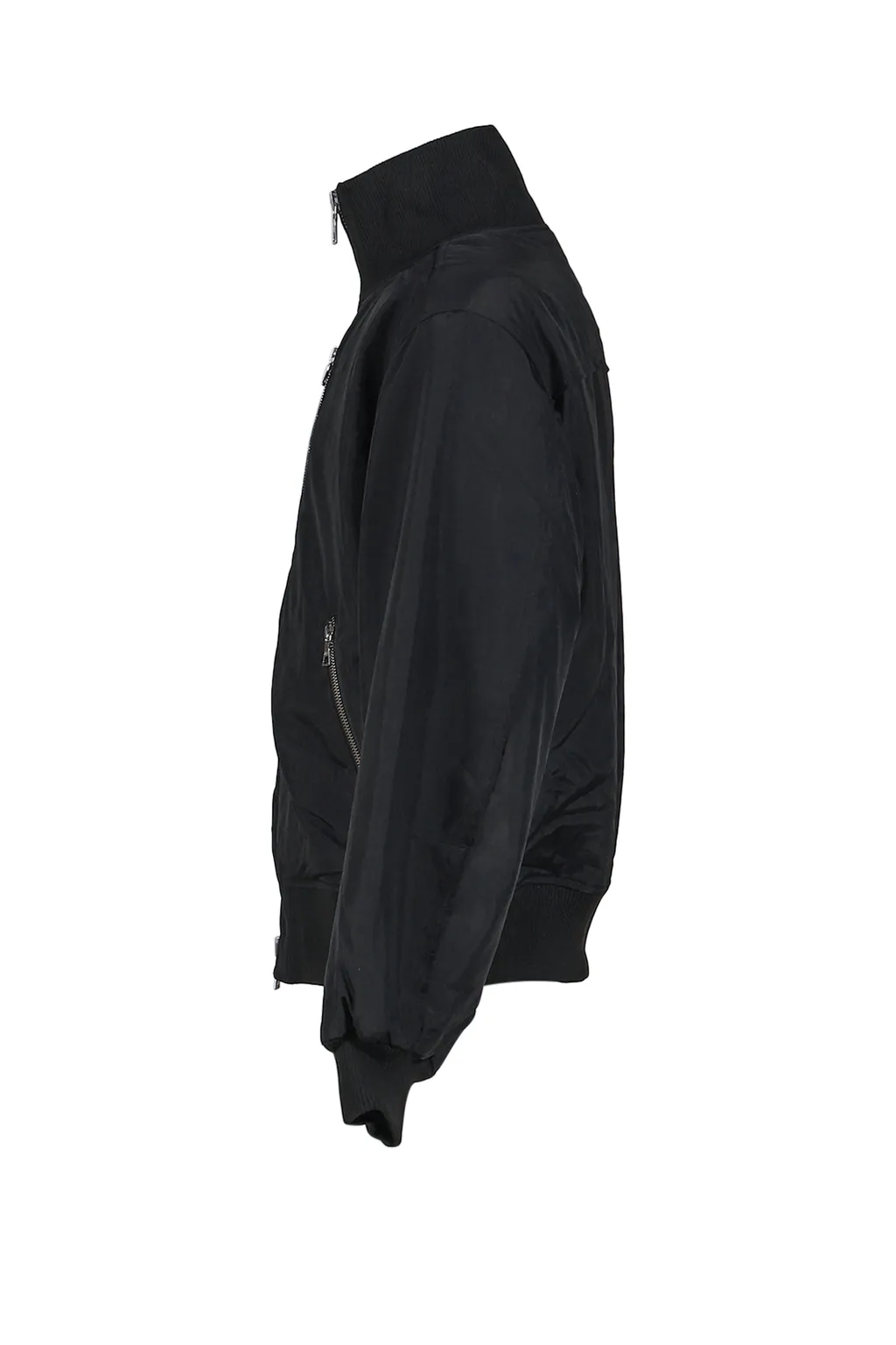High Collar Raw Edge Millitary Bomber / Blk