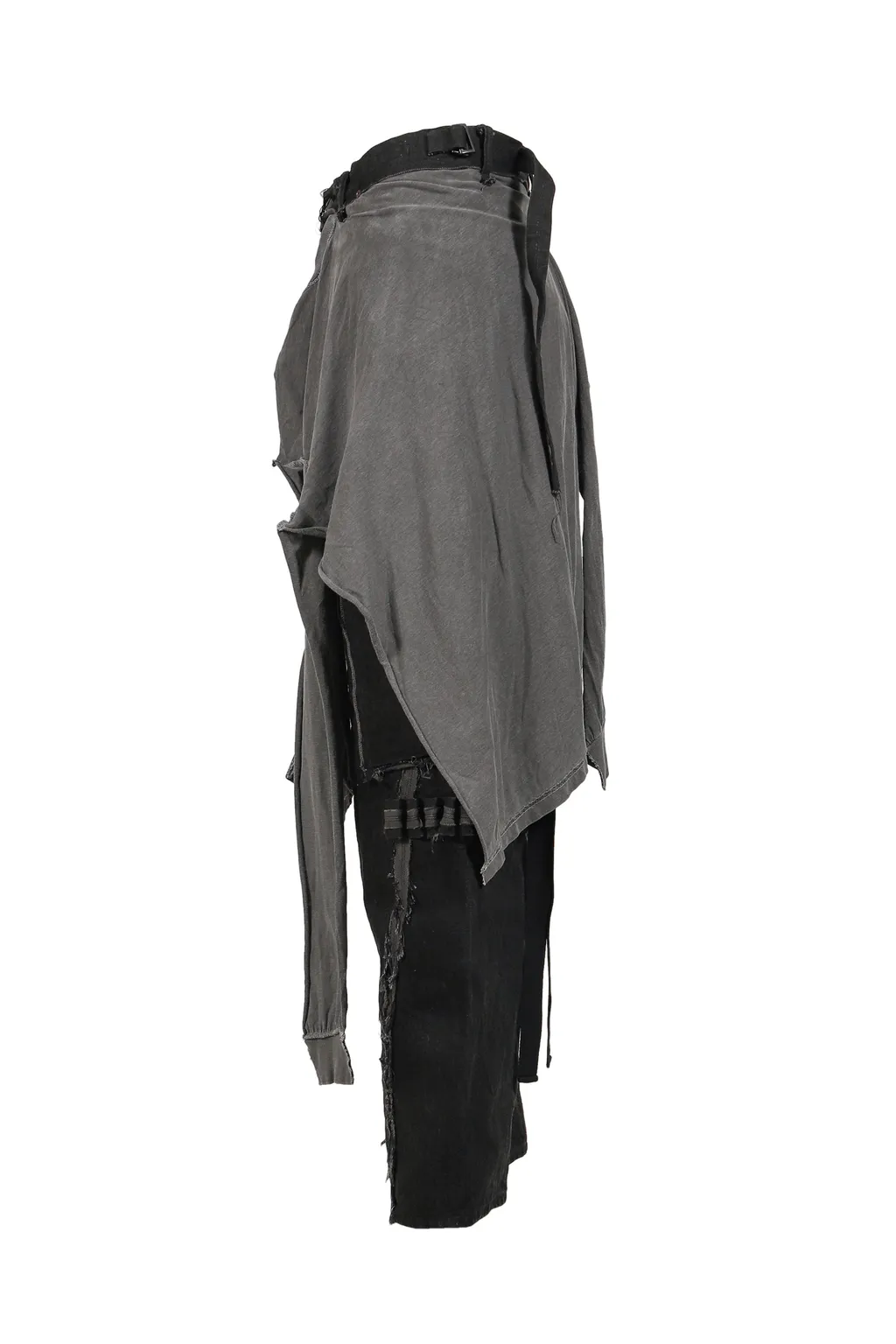 Slash Seam Twist Cargo Jeans With Wrapped / Aged Blk