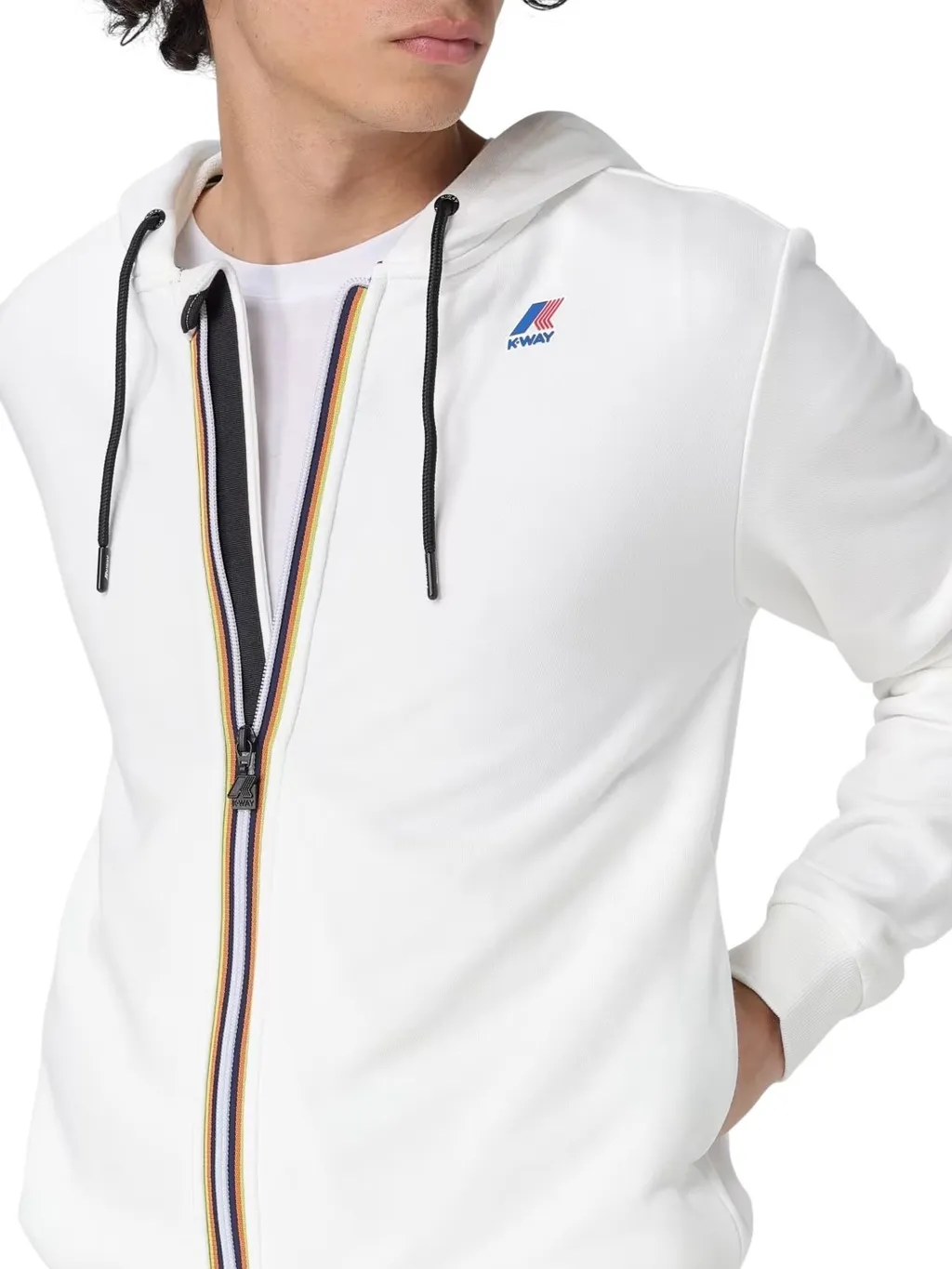 K-Way Logo-Patch Zip-Up Hoodie