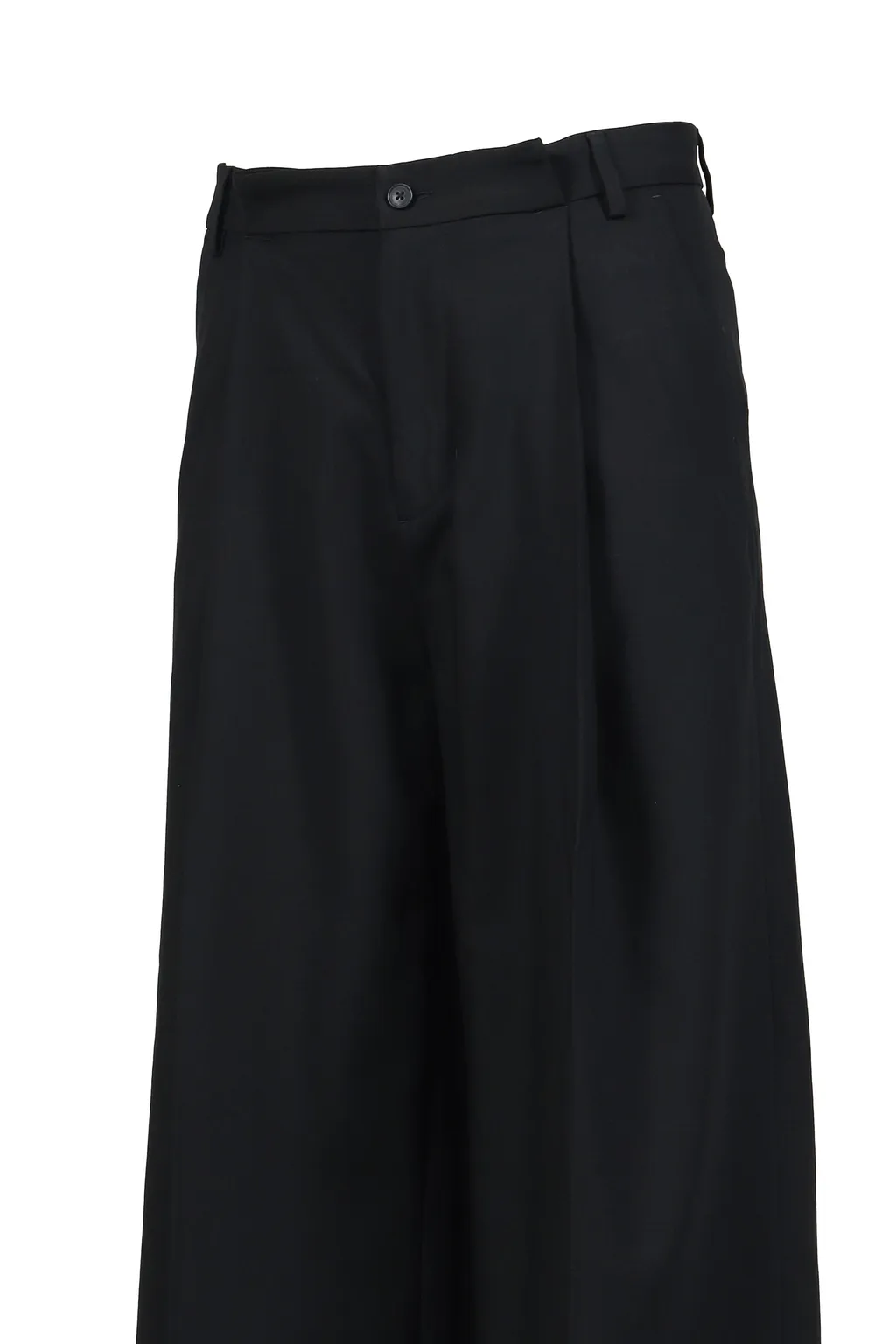 Wide Pleated Trouser / Black