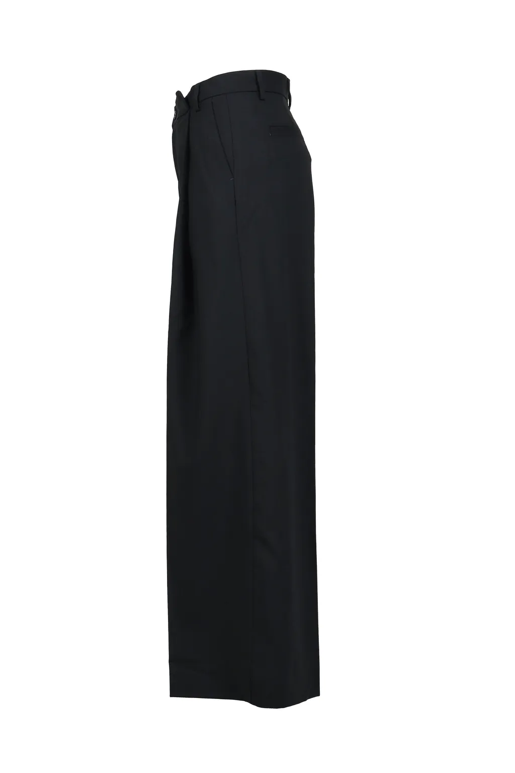 Wide Pleated Trouser / Black
