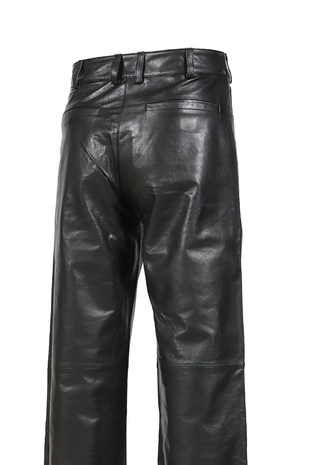 Leather Straight Leg Pant / Blk
