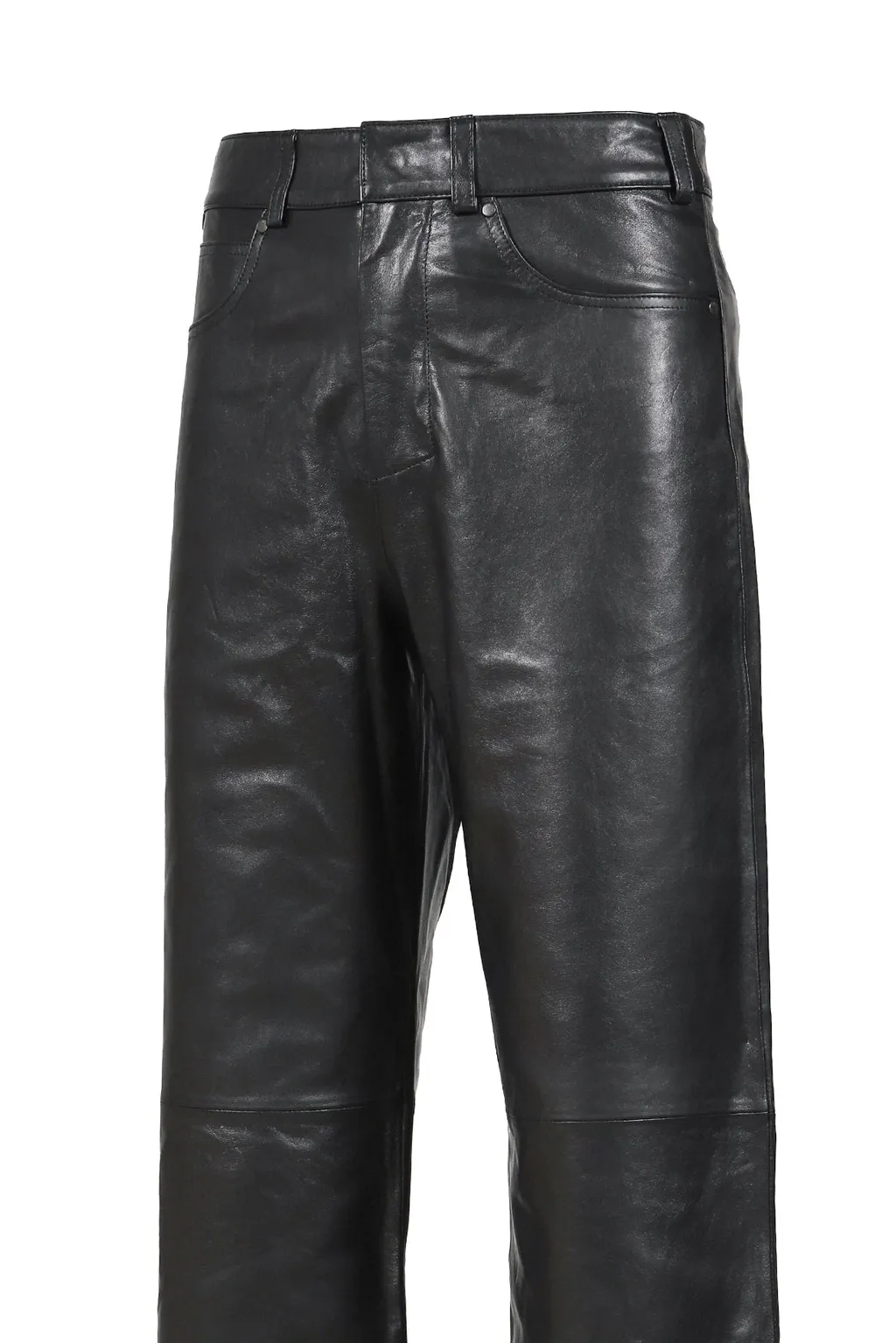 Leather Straight Leg Pant / Blk