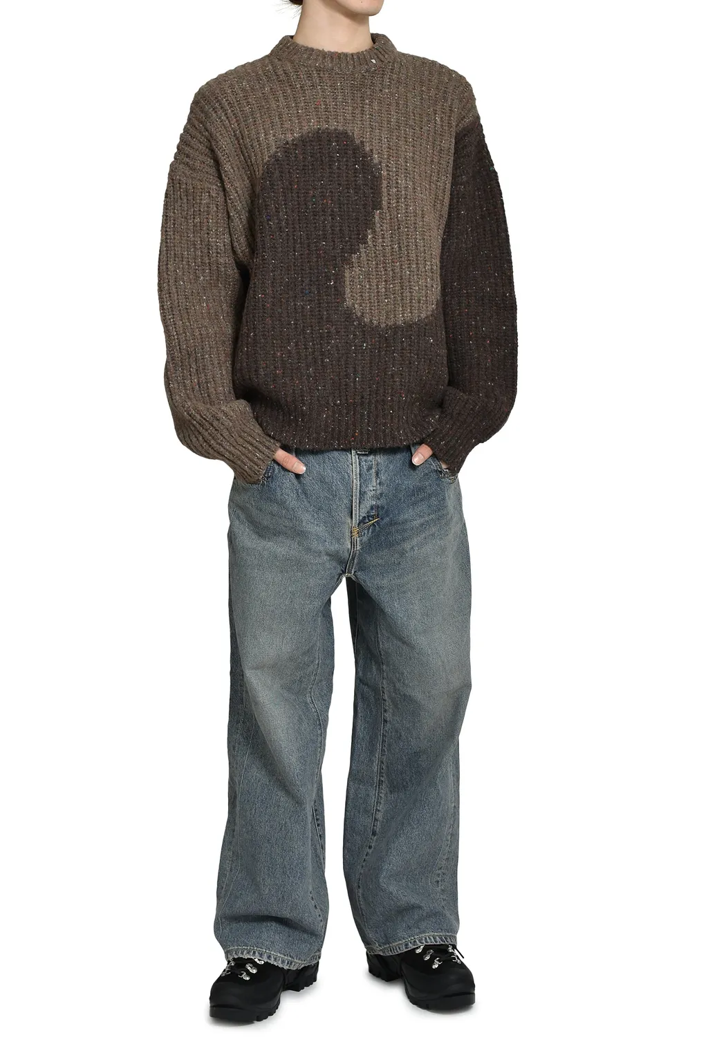 Swirl Wool Crewneck Knit / Brw