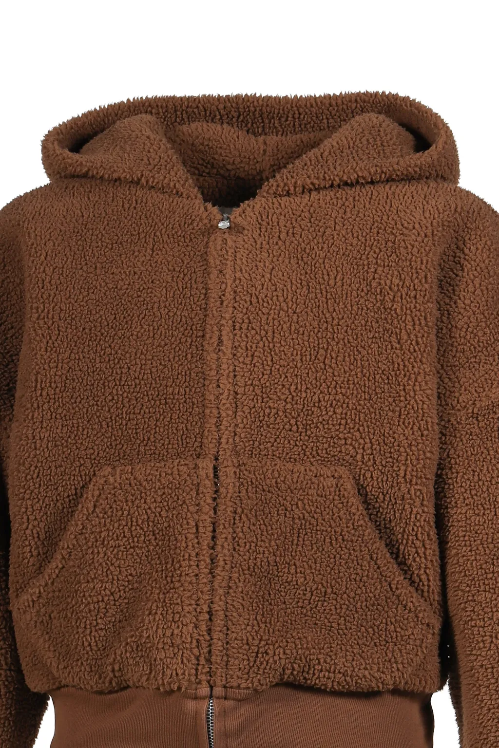 Terry Fleece Zipped Hoodie Knit / Brw