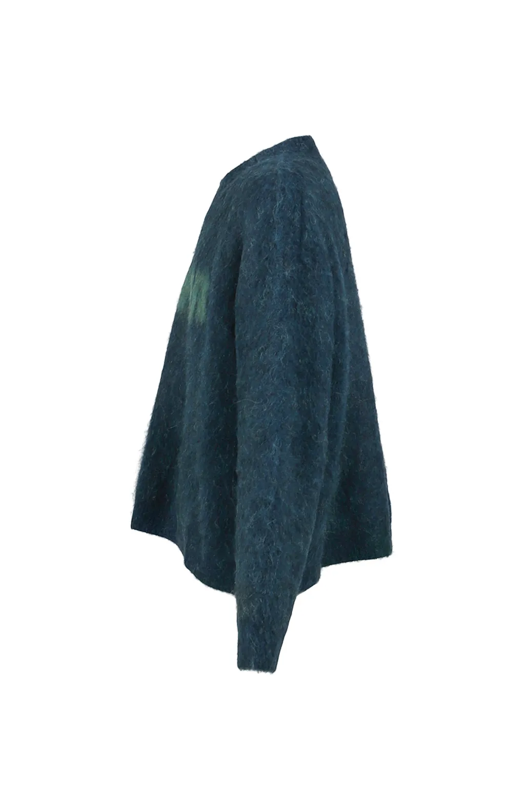 Brushed Mohair V-Neck Jumper / Grn