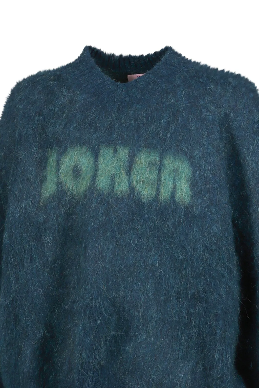 Brushed Mohair V-Neck Jumper / Grn