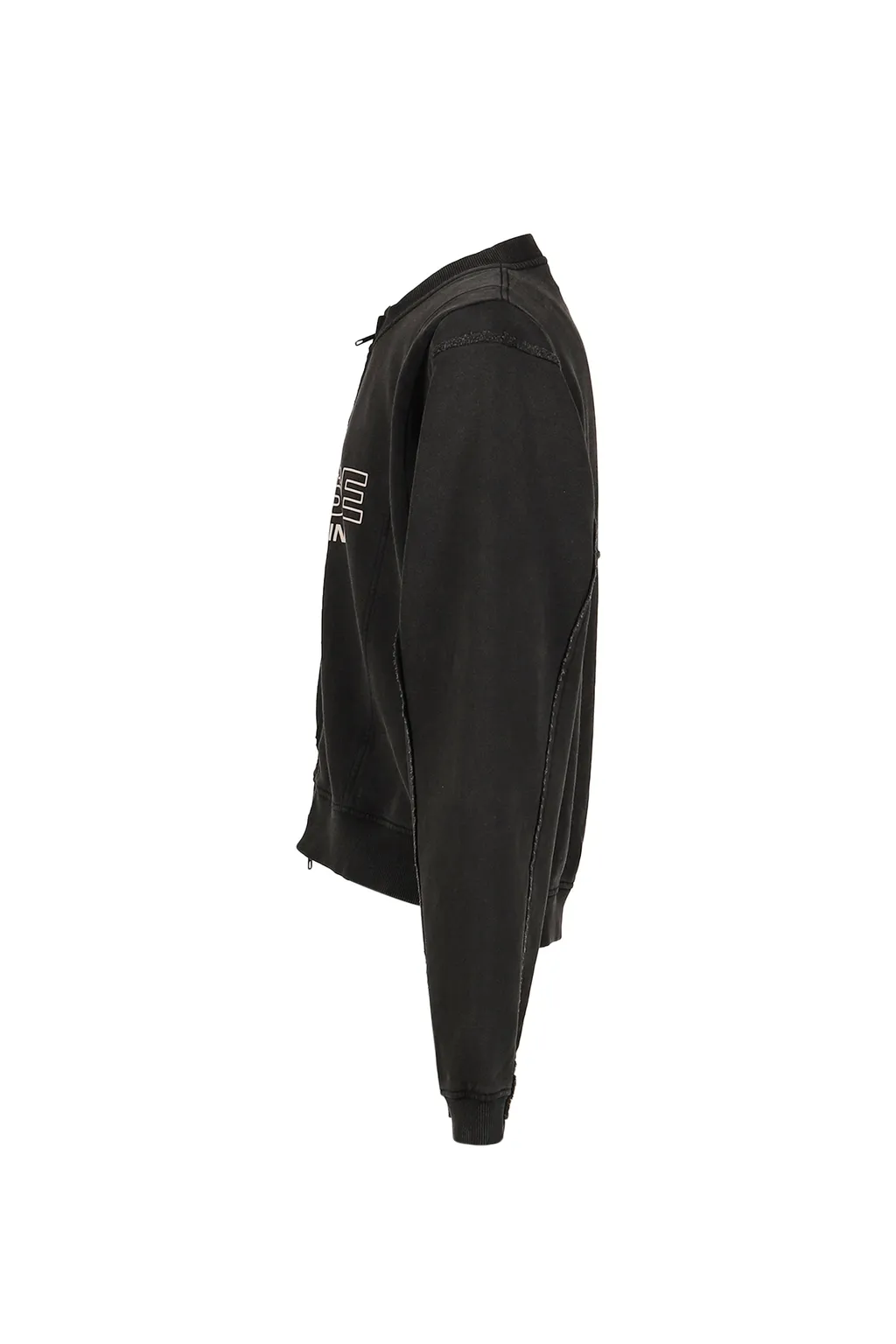Shrunken Zip Up Crew / Black