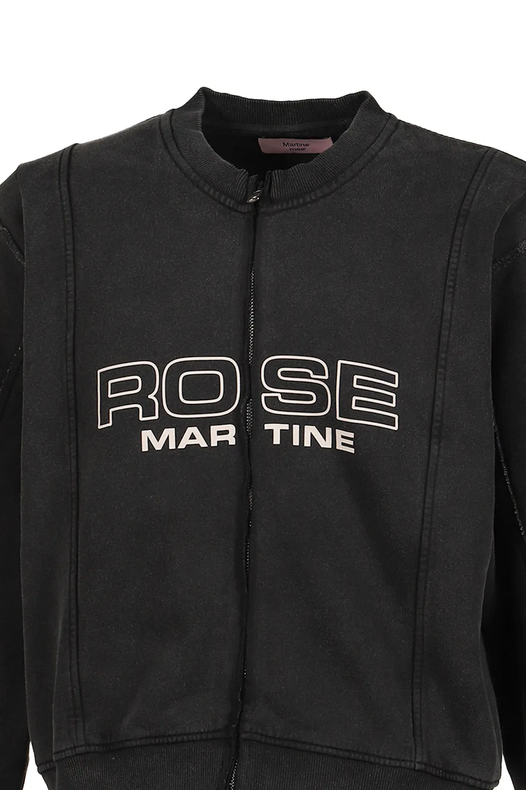 Shrunken Zip Up Crew / Black
