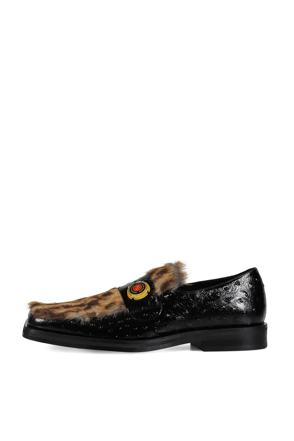 Champagne Cap Square Toe Loafer / Blk