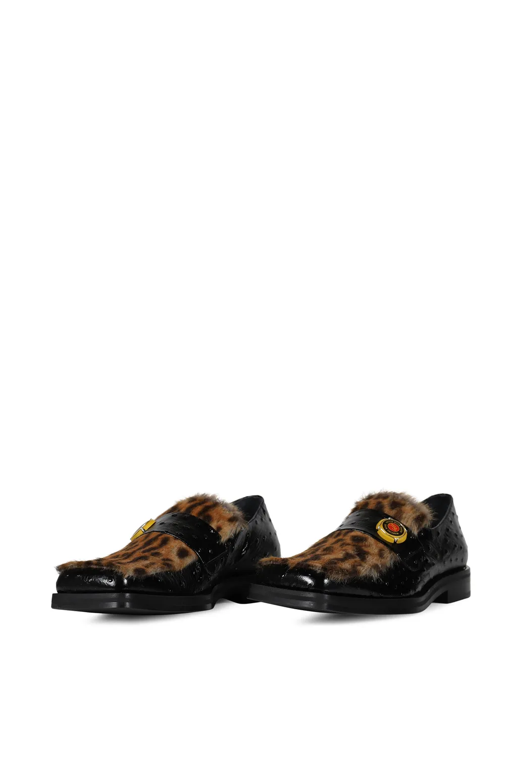 Champagne Cap Square Toe Loafer / Blk