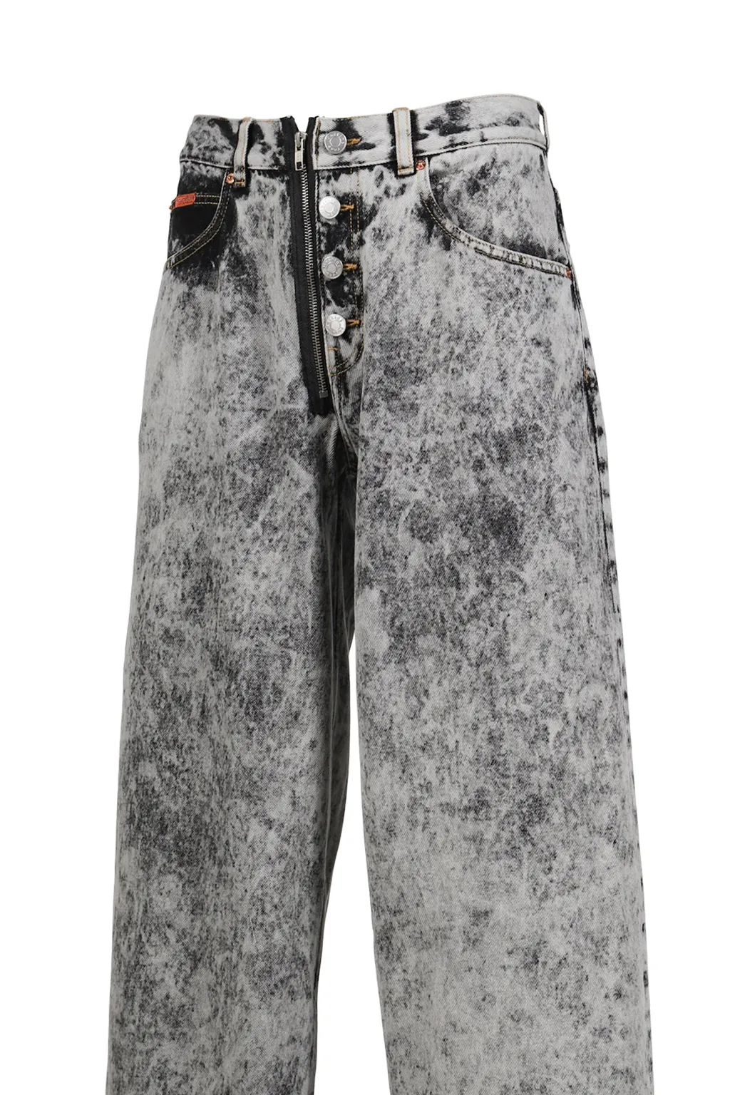 Zip Hem Jean / Acid Wash Gry