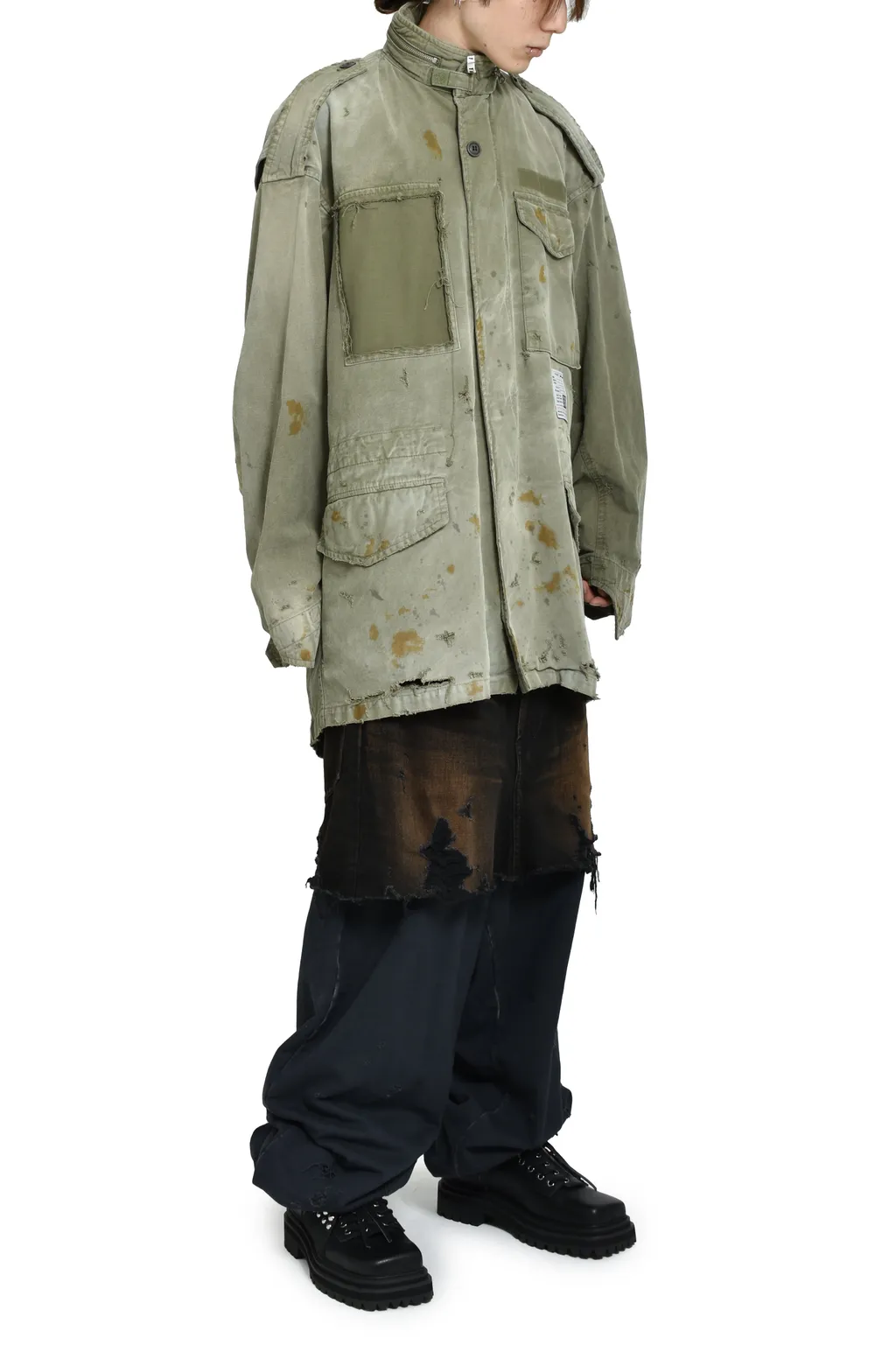 Distressed M-65 Jacket / Kha