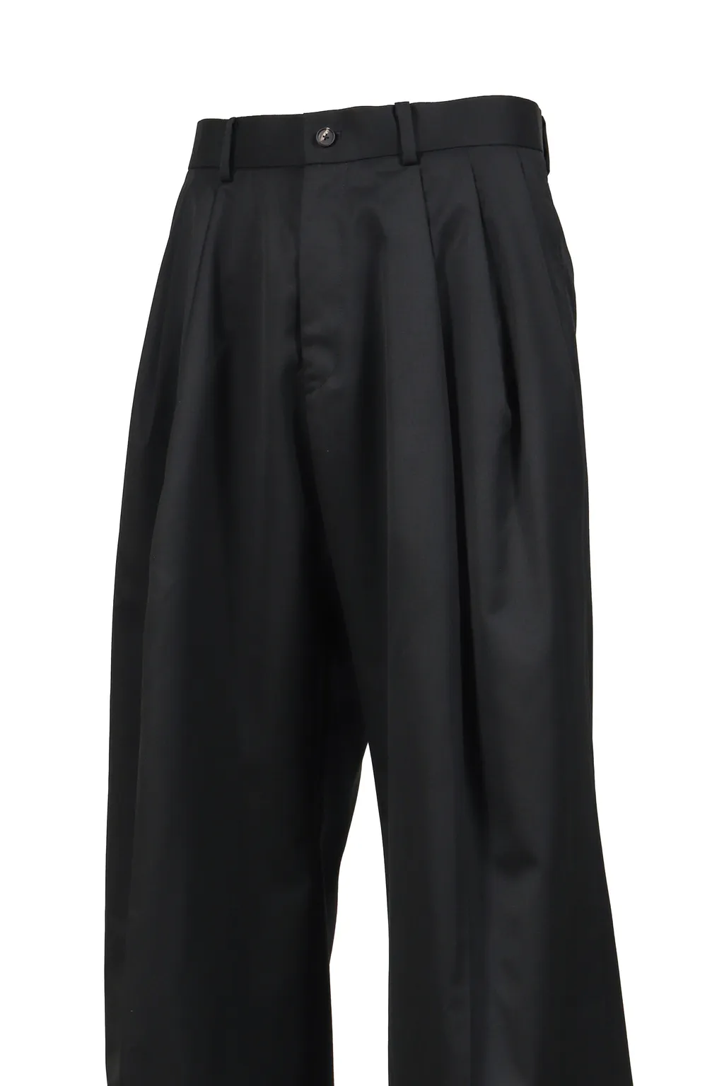 Super140 3Tuck Baggy Trousers .14 / Blk