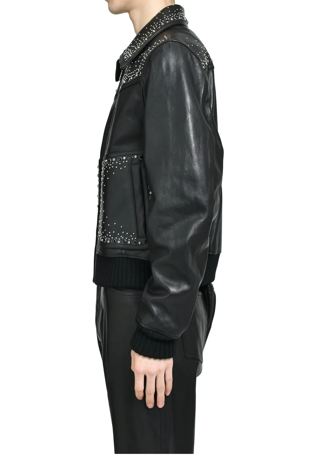 Crystal Leather Western Jacket / Blk