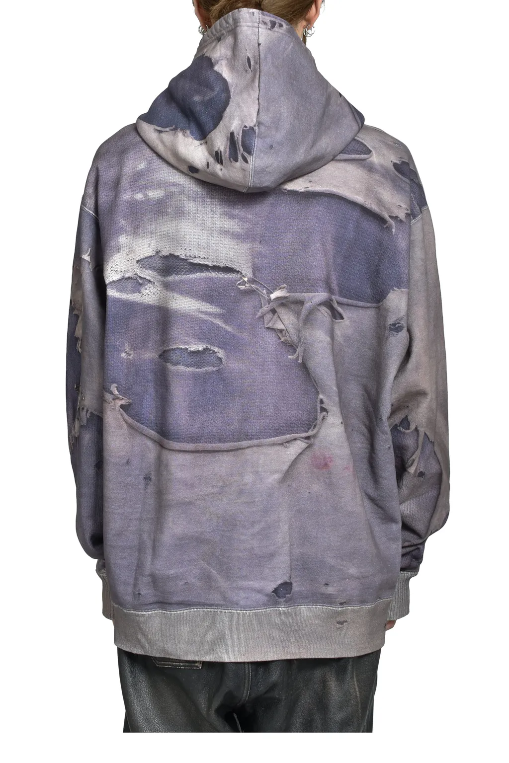 Trompe L'oeil Print Zip Hoodie / Nvy
