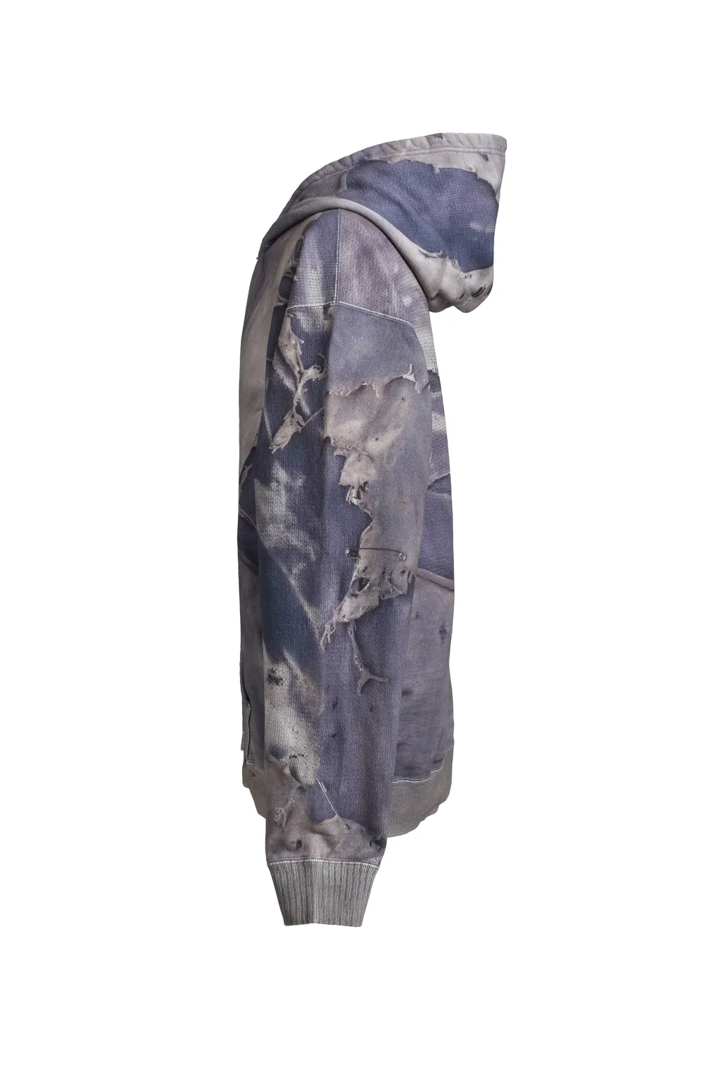 Trompe L'oeil Print Zip Hoodie / Nvy