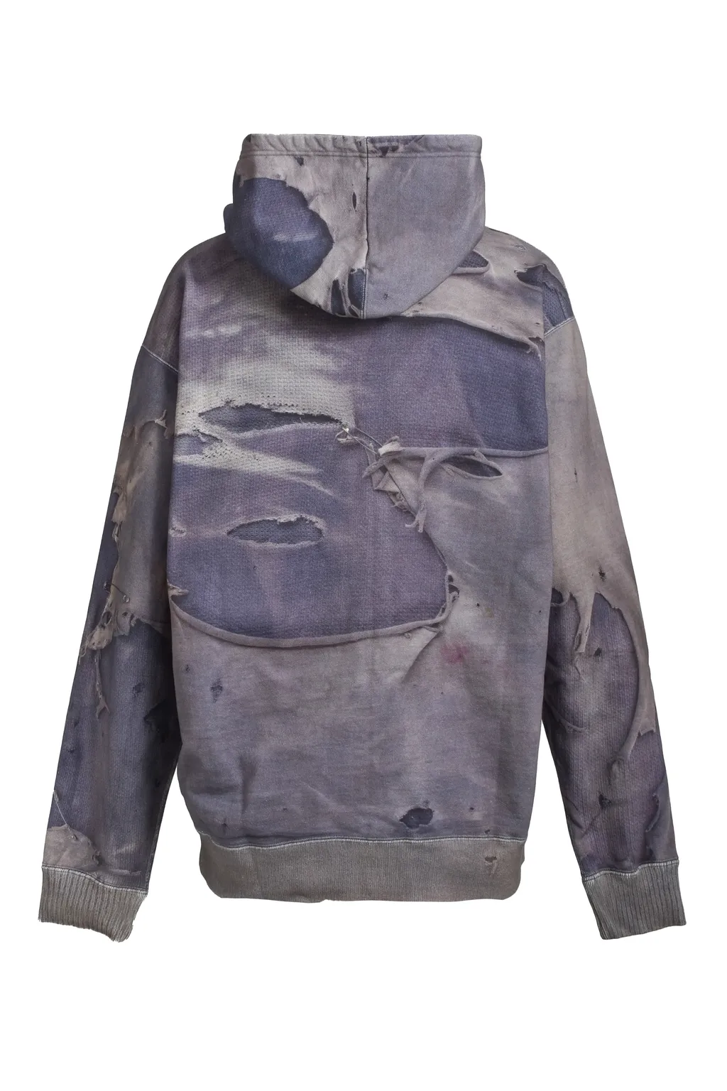Trompe L'oeil Print Zip Hoodie / Nvy
