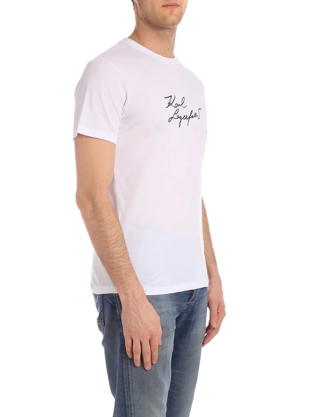 Karl Lagerfeld Logo Printed Crewneck T-Shirt