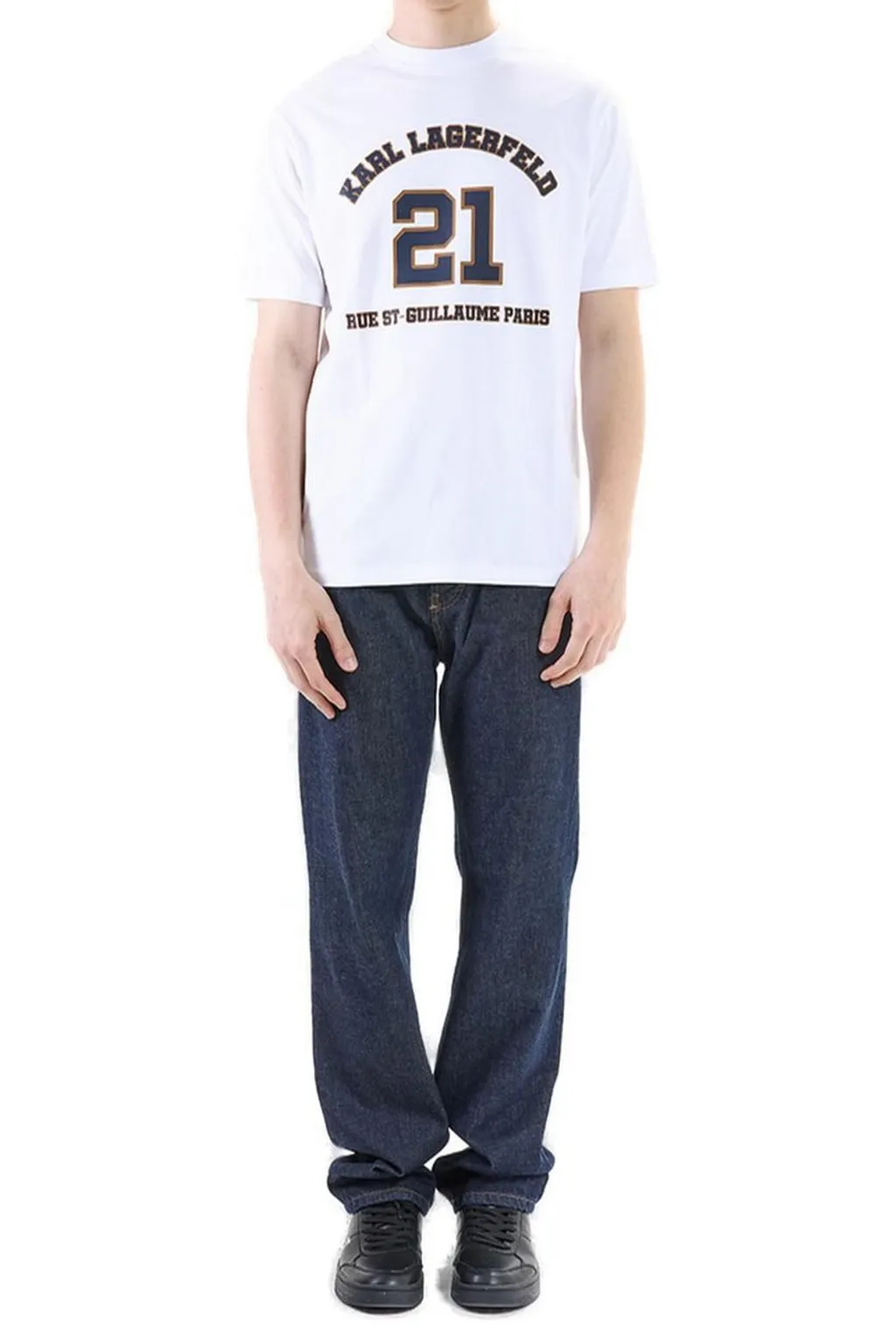 Karl Lagerfeld Logo Printed Crewneck T-Shirt
