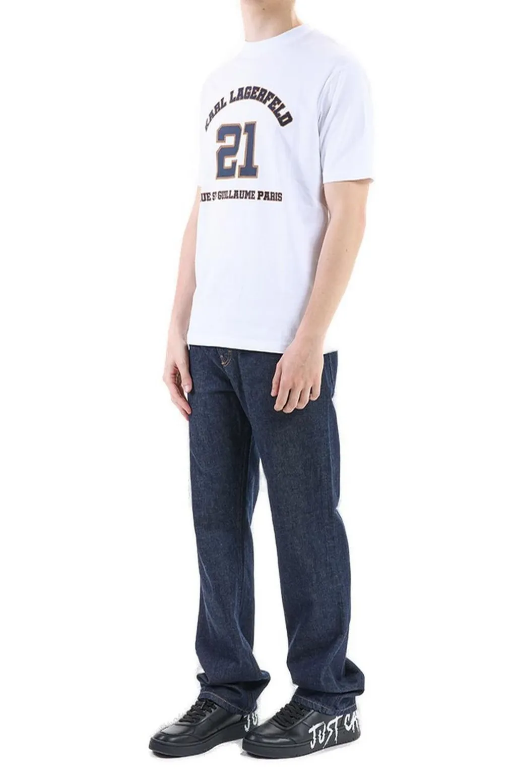 Karl Lagerfeld Logo Printed Crewneck T-Shirt